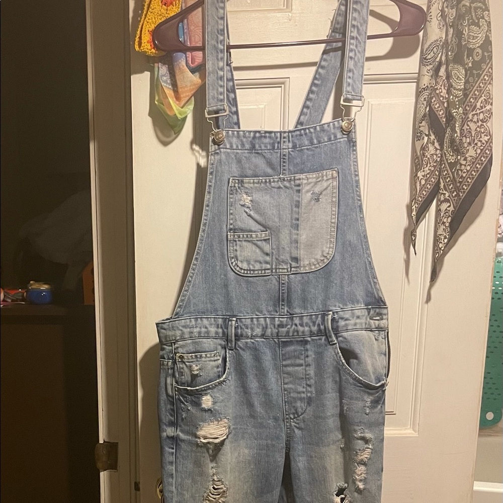 Killer Patchwork Destroyed Skinny Bibs - image 2